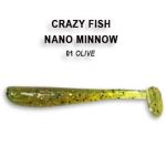 Силиконовые приманки Crazy Fish Nano minnow 1.6" 6-40-1-6