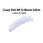 Силиконовые приманки Crazy Fish MF H-Worm inline 1.1" 20 шт (2*10) 63-28-59-9-EF