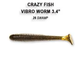Силиконовые приманки Crazy Fish Vibro worm 3.4" 12-85-26-6