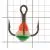 Крючок тройник для приманок Lucky John с цветной каплей размер.010/10 недорого в интернет магазине Спиннингист Лайф