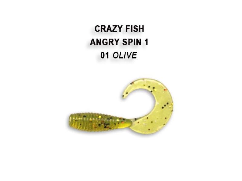 Силиконовые приманки Crazy Fish Angry spin 1" 20-25-1-5