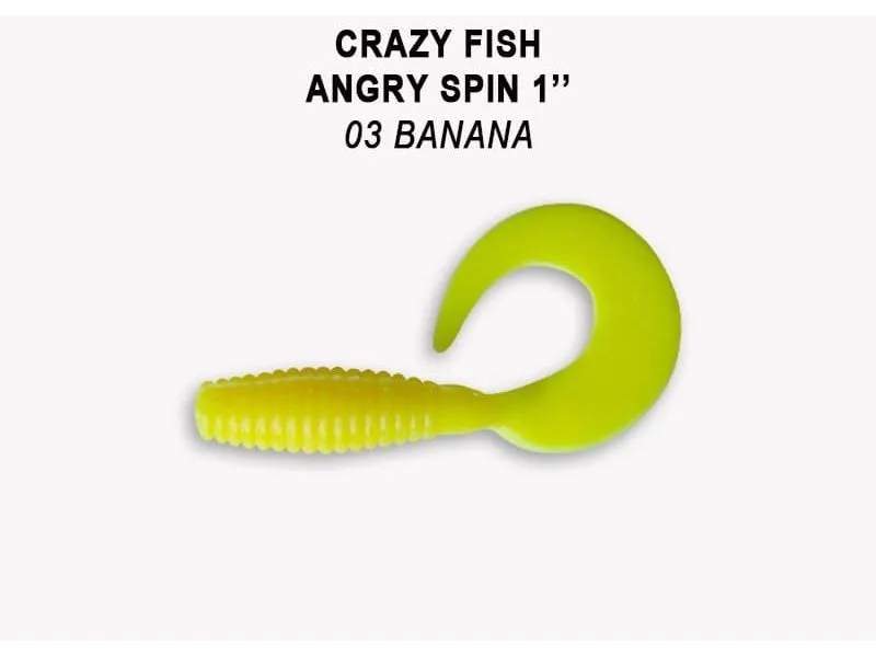 Силиконовые приманки Crazy Fish Angry spin 1" 20-25-3-6
