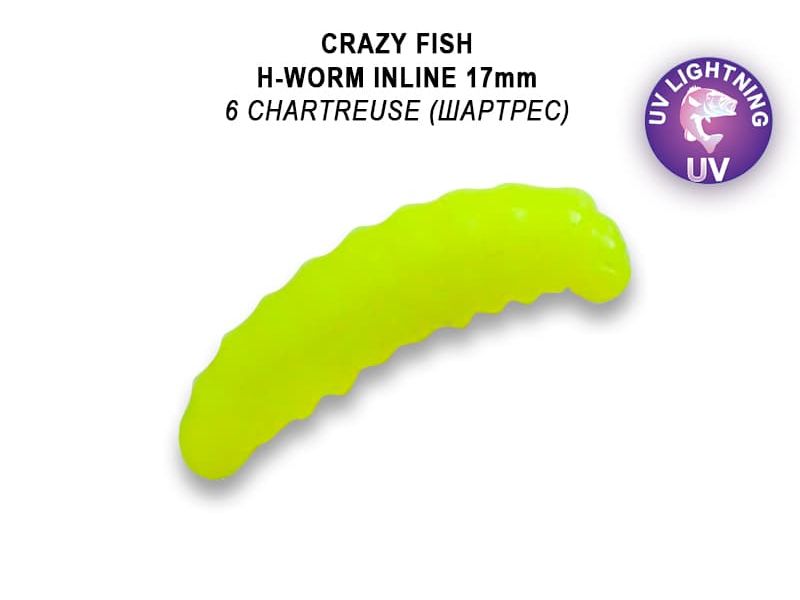 Силиконовые приманки Crazy Fish MF H-Worm inline 0.7" 60 шт (6*10) 62-17-6-9-EF
