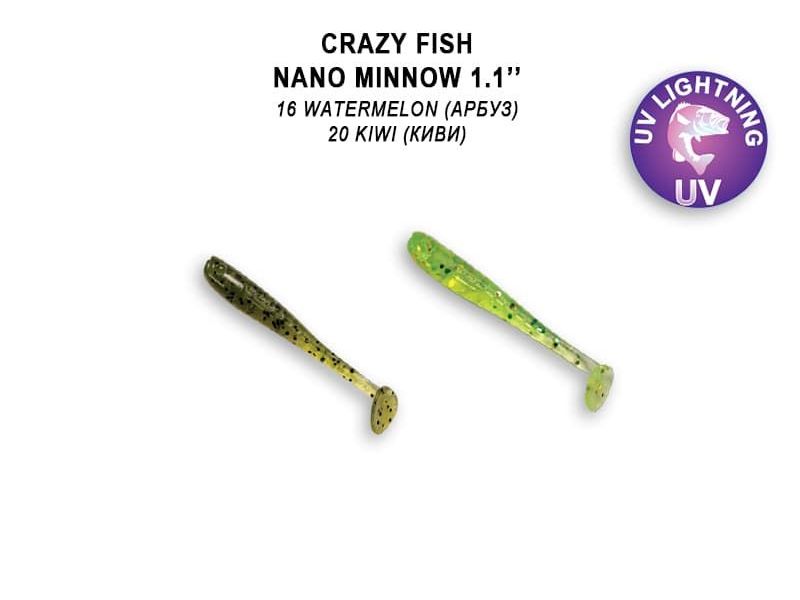 Силиконовые приманки Crazy Fish Nano minnow 1.1" 68-27-16/20-5