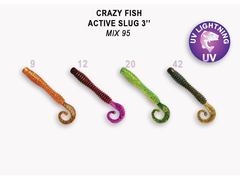 Силиконовая приманка Crazy Fish Active slug 3" 30-70-M95-6