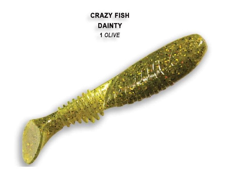 Силиконовые приманки Crazy Fish Dainty 3.3" 25-85-1-6