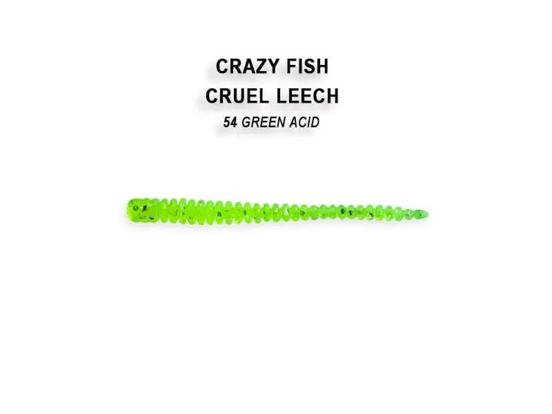 Силиконовые приманки Crazy Fish Cruel leech 2.2" 8-55-54-6