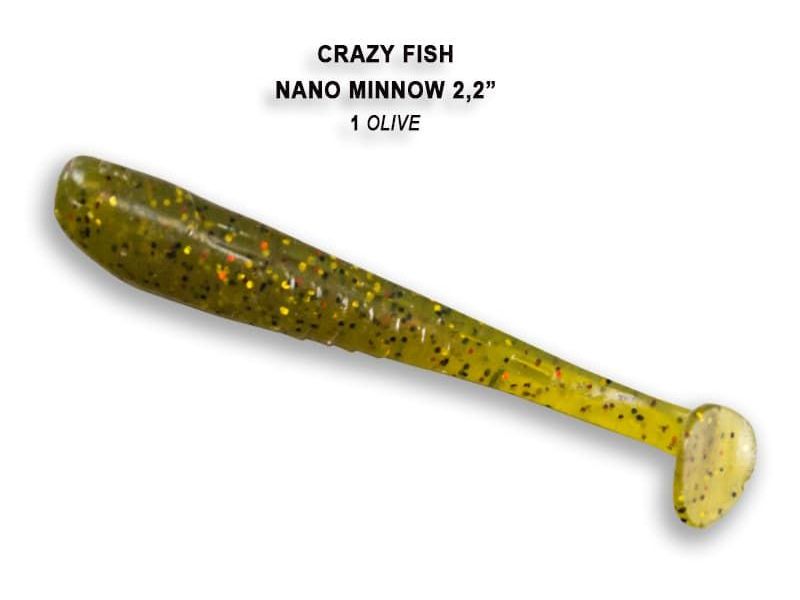 Силиконовые приманки Crazy Fish Nano minnow 2.2" 22-55-1-6