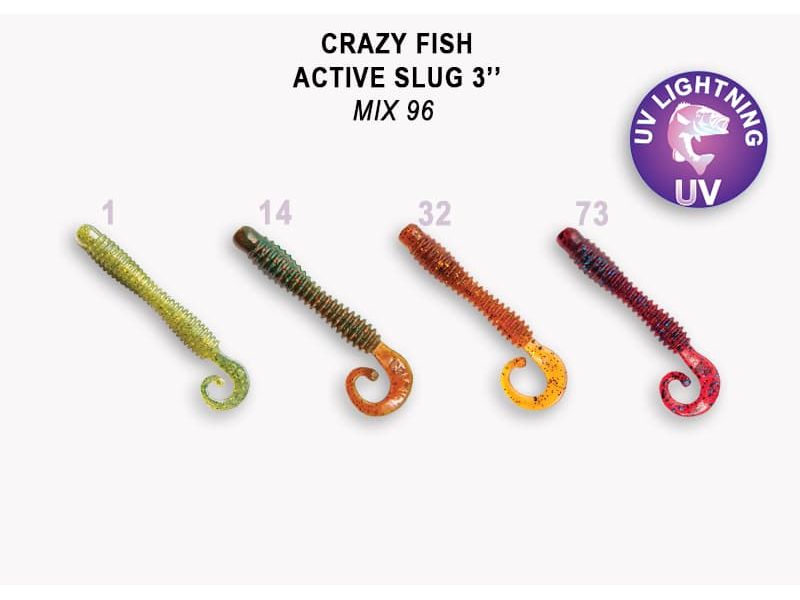 Силиконовая приманка Crazy Fish Active slug 3" 30-70-M96-6