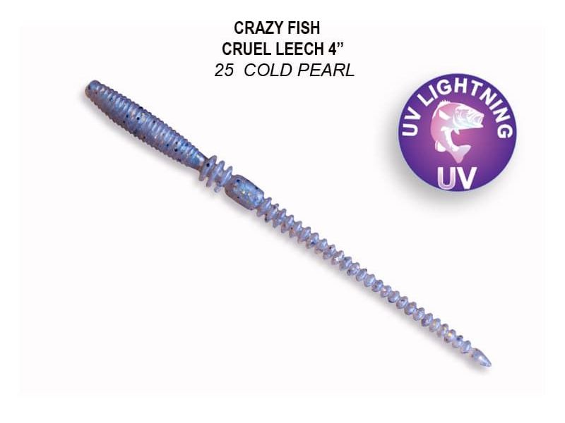 Силиконовые приманки Crazy Fish Cruel Cruel leech 4" 41-100-25-6