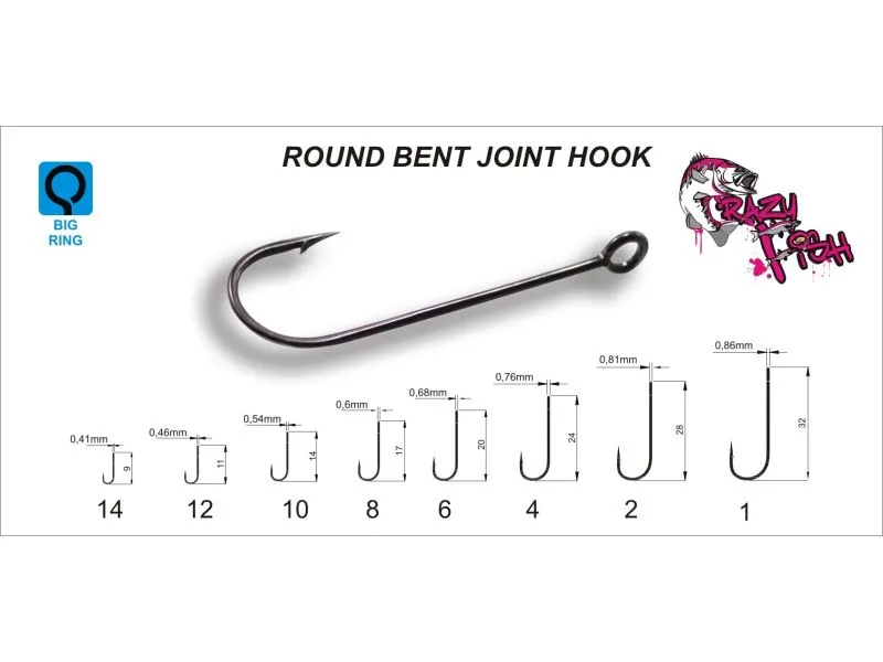 Одинарный крючок Crazy Round Bent Joint Hook №1 10 шт недорого в интернет магазине Спиннингист Лайф