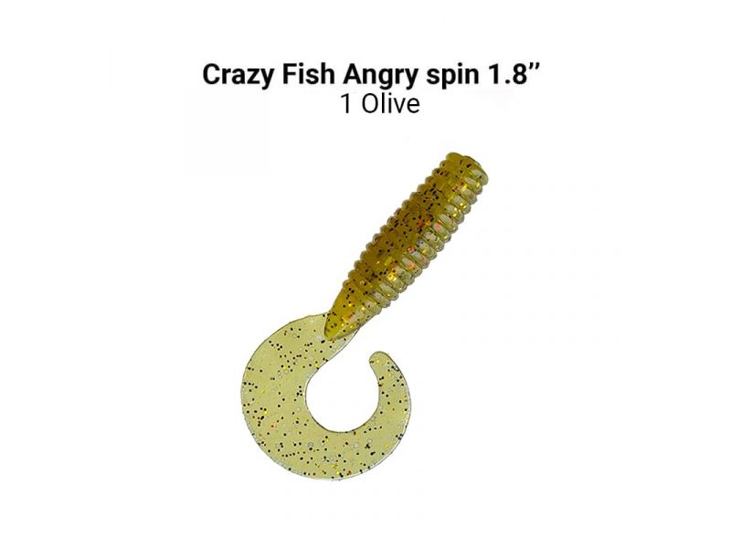 Силиконовые приманки Crazy Fish Angry Spin 1.8" 79-45-1-6