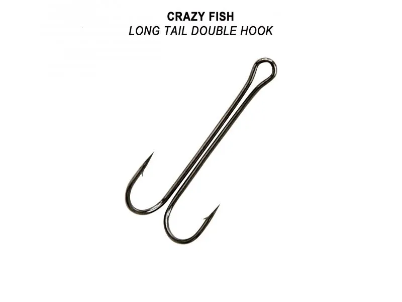 Двойной крючок Crazy Fish Long Tail Double Hook №8 5 шт недорого в интернет магазине Спиннингист Лайф