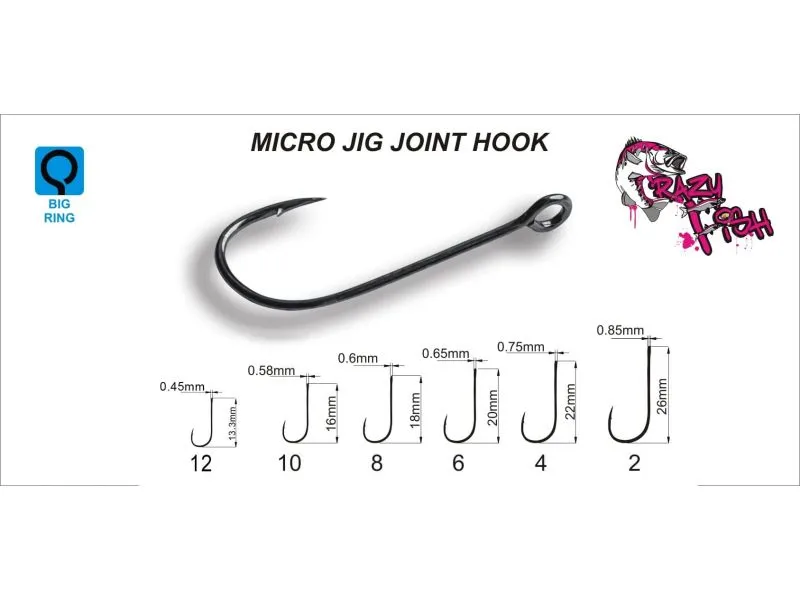 Двойной крючок Crazy Fish Micro Jig Joint Hook №2 10 шт недорого в интернет магазине Спиннингист Лайф