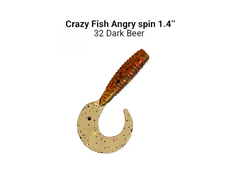 Силиконовые приманки Crazy Fish Angry Spin 1.4"  78-35-32-6