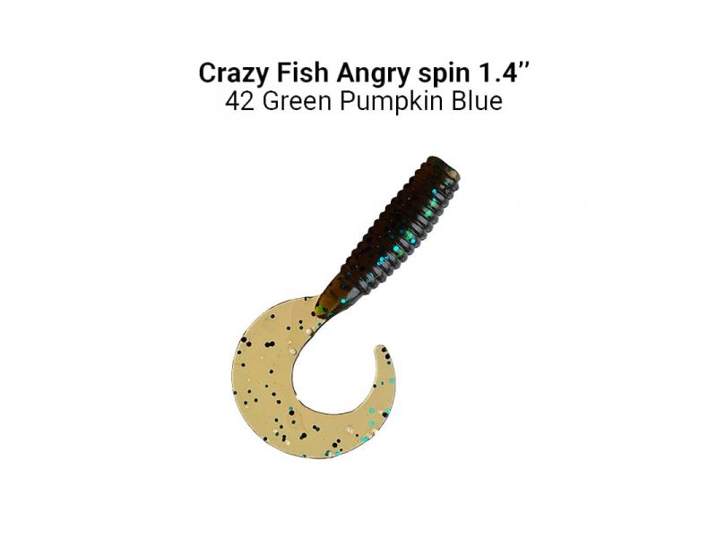 Силиконовые приманки Crazy Fish Angry Spin 1.4"  78-35-42-6