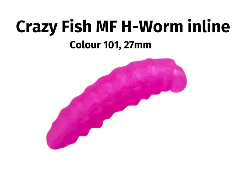 Силиконовые приманки Crazy Fish MF H-Worm inline 1.1" 20 шт (2*10) 63-28-101-9-EF