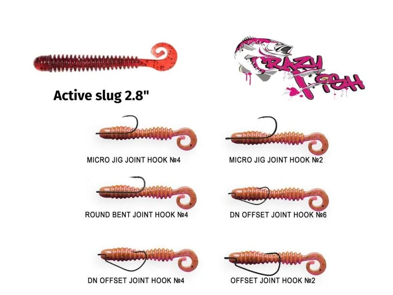 Силиконовые приманки Crazy Fish Active slug 2.8"  2-71-11-5 купить в Казани с доставкой по России в рыболовном интернет-магазине Spinningistlife