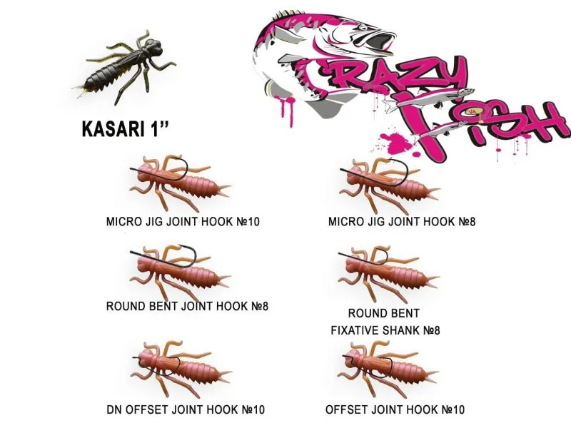 Силиконовые приманки Crazy Fish Kasari 1" 52-27-M7-7-FS
