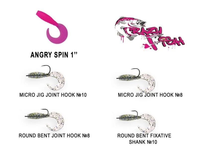 Силиконовые приманки Crazy Fish Angry spin 1" 20-25-17-6