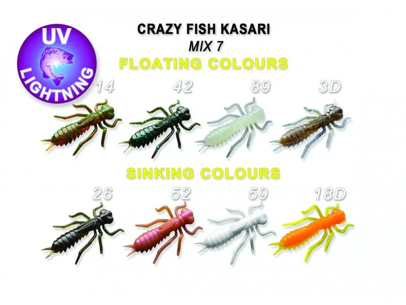 Силиконовые приманки Crazy Fish Kasari 1" 52-27-M7-7-FS