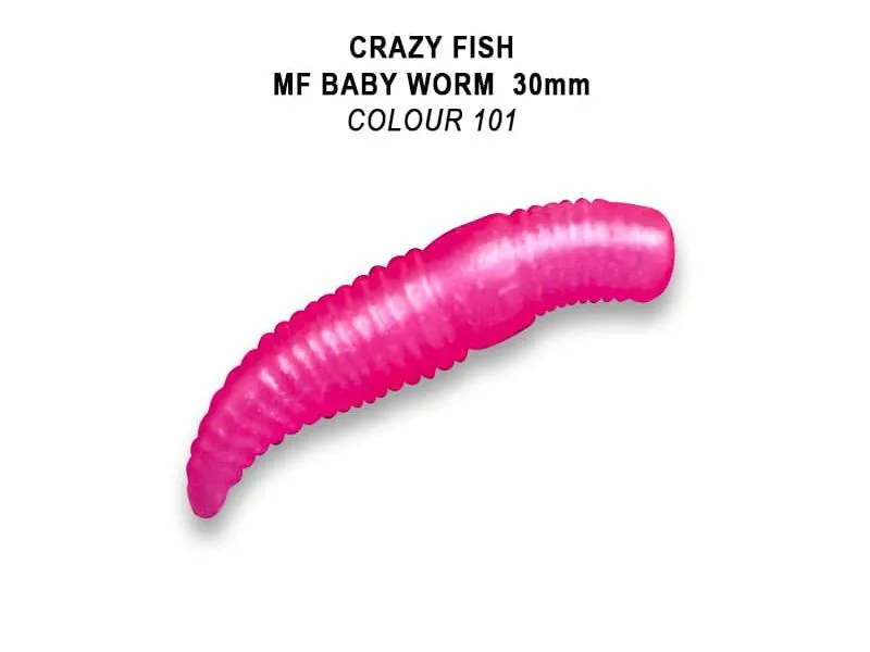 Силиконовые приманки Crazy Fish MF Baby worm 1.2" плавающие 65-30-101-9-EF