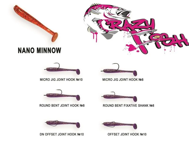 Силиконовые приманки Crazy Fish Nano minnow 1.6" 6-40-1-6