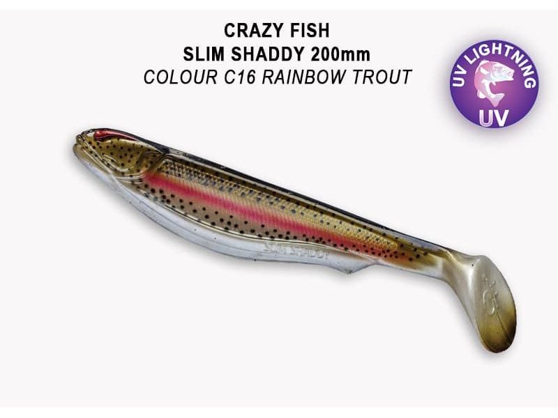 Силиконовые приманки Crazy Fish Slim shaddy 8" 58-200-C16-1