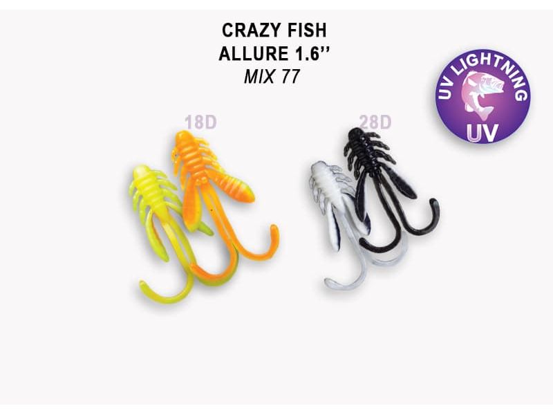 Силиконовые приманки Crazy Fish Allure 1.6" 23-40-М77-6