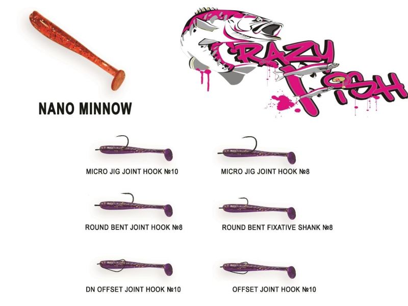 Силиконовые приманки Crazy Fish Nano minnow 1.6" 6-40-18-6