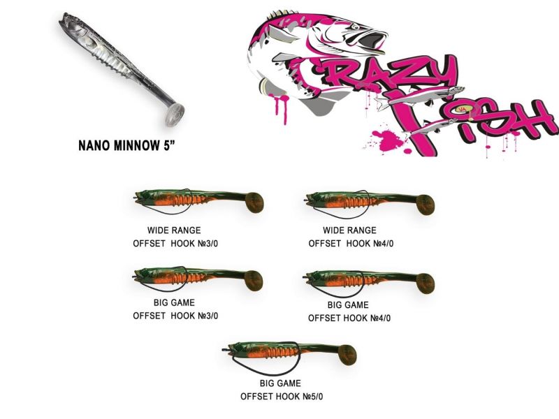 Силиконовые приманки Crazy Fish Nano minnow 5" 55-120-1-7-F