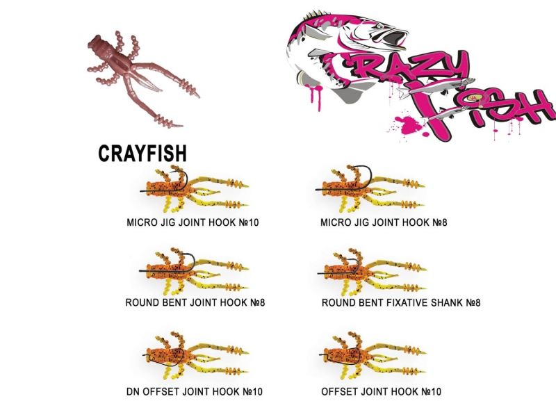 Силиконовые приманки Crazy Fish Crayfish 1.8" 26-45-34-6