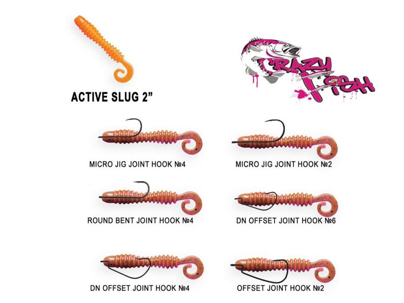 Силиконовая приманка Crazy Fish Active slug 2" 29-50-66-6
