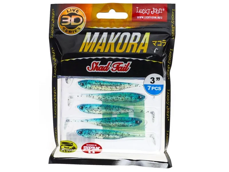 Виброхвосты LJ 3D Series Makora Shad Tail 3.0in (07,60)/002 7шт