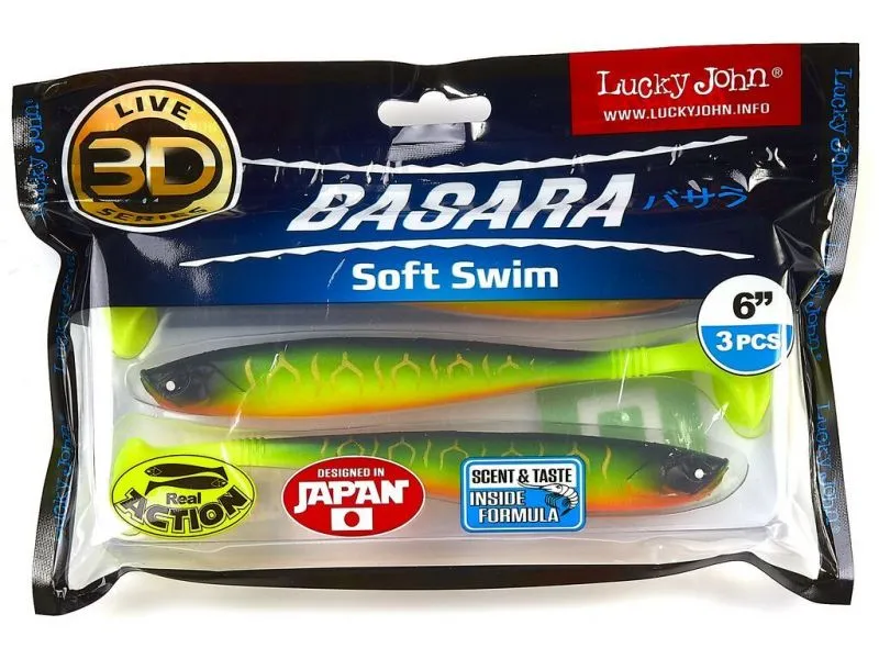 Виброхвосты LJ 3D Series Basara Soft Swim 6.0in(15,24)/PG02 3шт