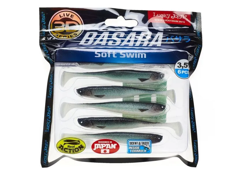 Виброхвосты LJ 3D Series Basara Soft Swim 3.5in (08,89)/PG07 6шт.