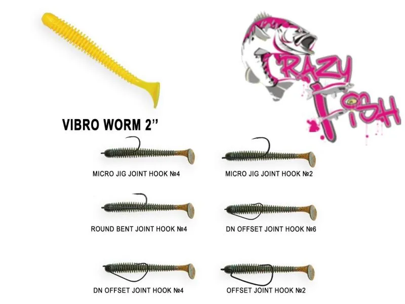 Силиконовые приманки Crazy Fish Vibro worm 2" 3-50-1-1