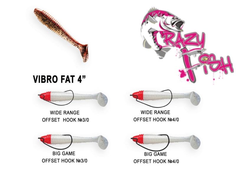 Силиконовые приманки Crazy Fish Vibro fat 4" 14-100-40d-6