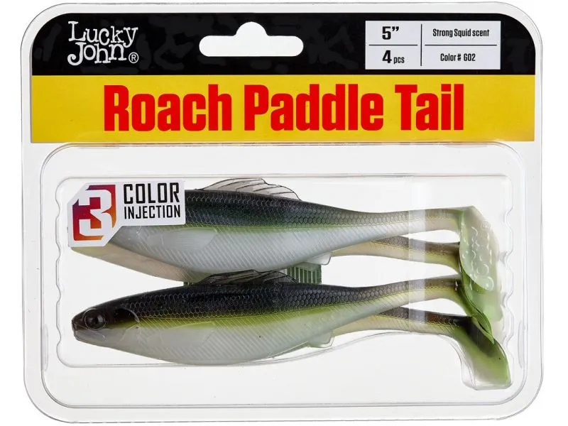 Виброхвосты съедобные LJ Pro Series Roach Paddle Tail​ 5.0in (12.70)/G02 4шт