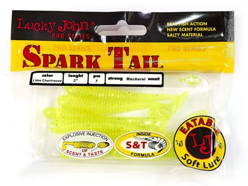 Виброхвосты съедобные LJ Pro Series Spark Tail 3,0in (07,60)/071 7шт