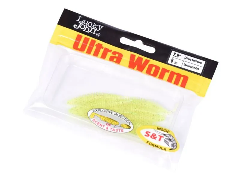 Слаги съедобные Lucky John Pro Series Trick Ultra Worm 2,0 (05.00)/S15 9шт