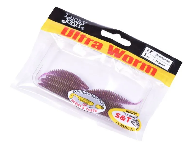 Слаги съедобные Lucky John Pro Series Trick Ultra Worm 2,0 (05.00)/S13 9шт