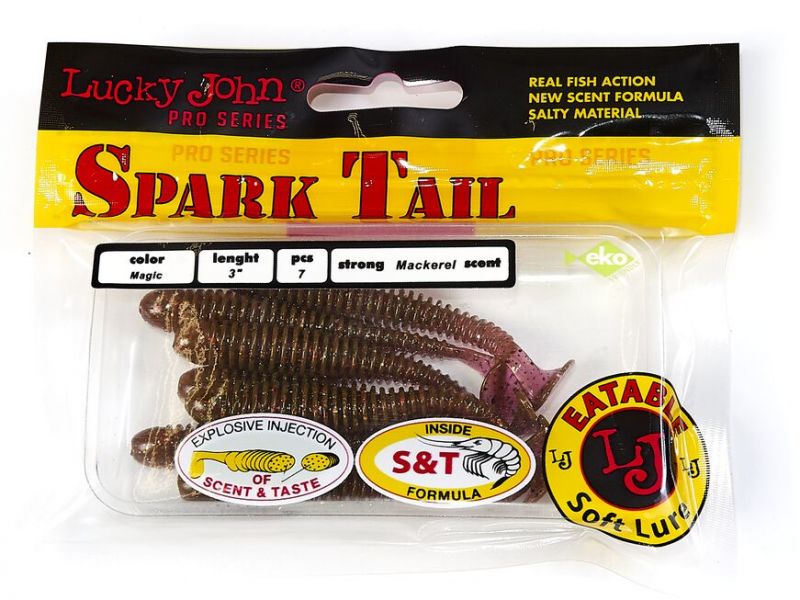 Виброхвосты съедобные LJ Pro Series Spark Tail 3,0in (07,60)/S14 7шт