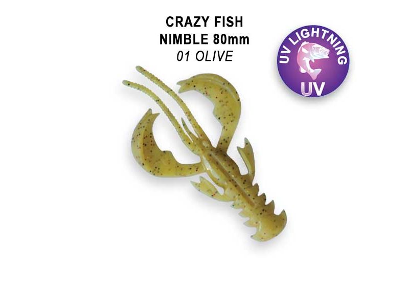 Силиконовые приманки Crazy Fish Nimble 3.2" 72-80-1-6-F