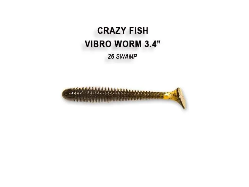 Силиконовые приманки Crazy Fish Vibro worm 3.4" 12-85-26-6