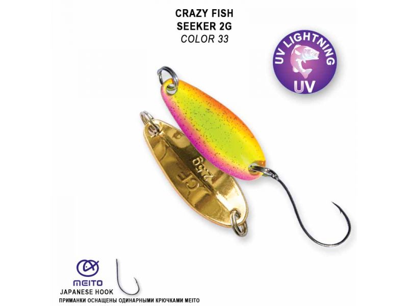 Колеблющаяся блесна Crazy Fish Seeker 2 г #33