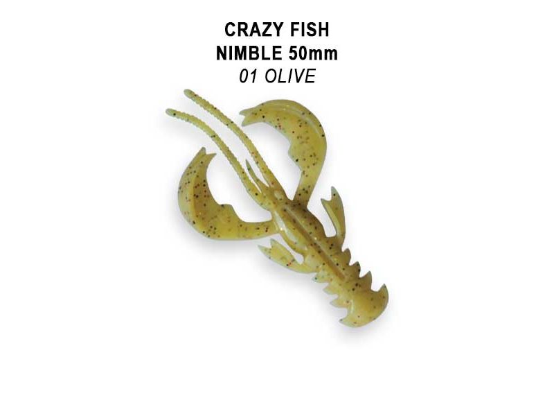 Силиконовые приманки Crazy Fish Nimble 2" 50-50-1-6-F
