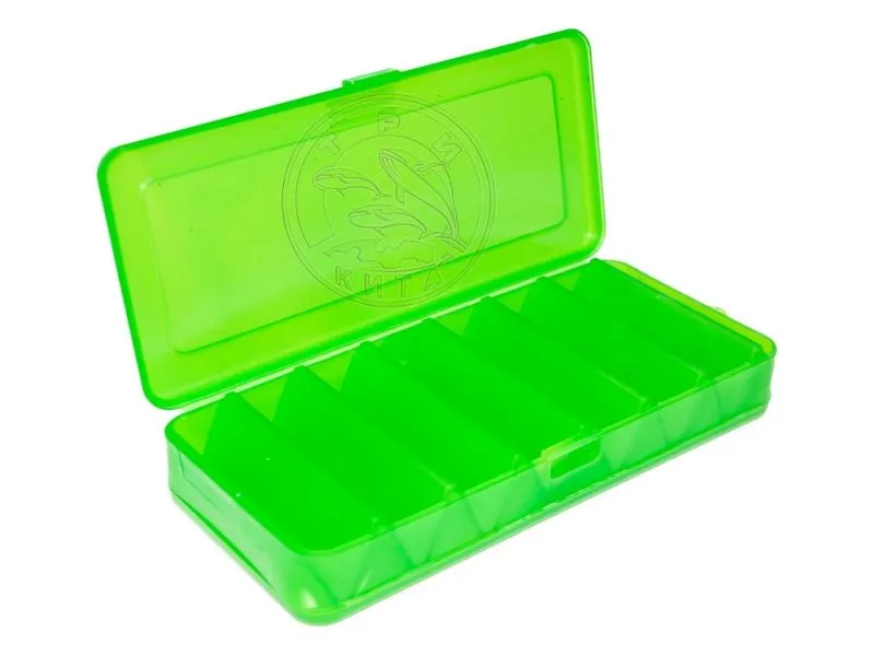 Коробка для воблеров и балансиров зеленая 2-х стор.(7+7отд.190х85х35мм)