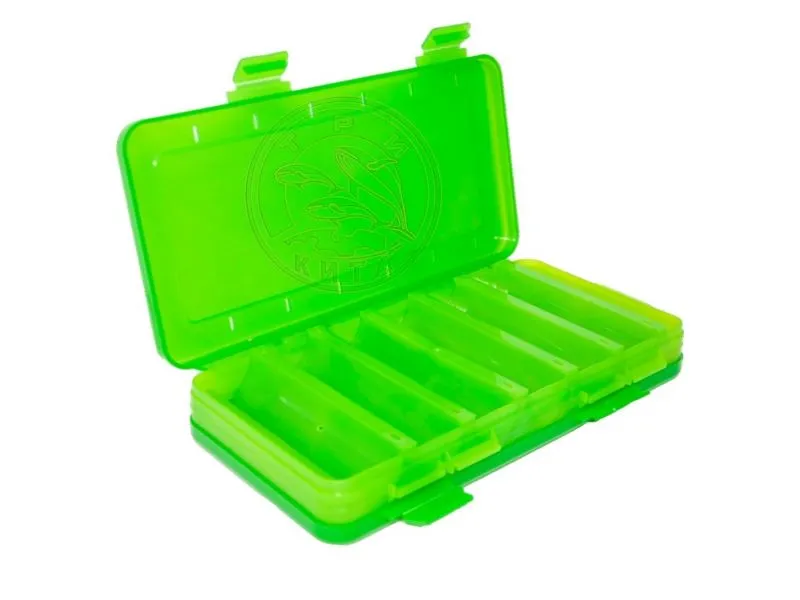 Коробка для воблеров и балансиров зеленая 2-х стор.(6+6отд.230х125х35мм)