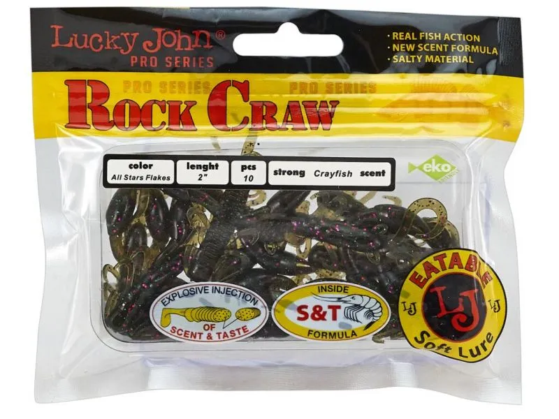 Твистеры съедобные Lucky John Pro Series Rock Craw 2.0in(05.10)/S21 10шт